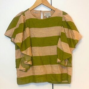 Alessia Santiago Linen Striped Top - IT 42 or Medium